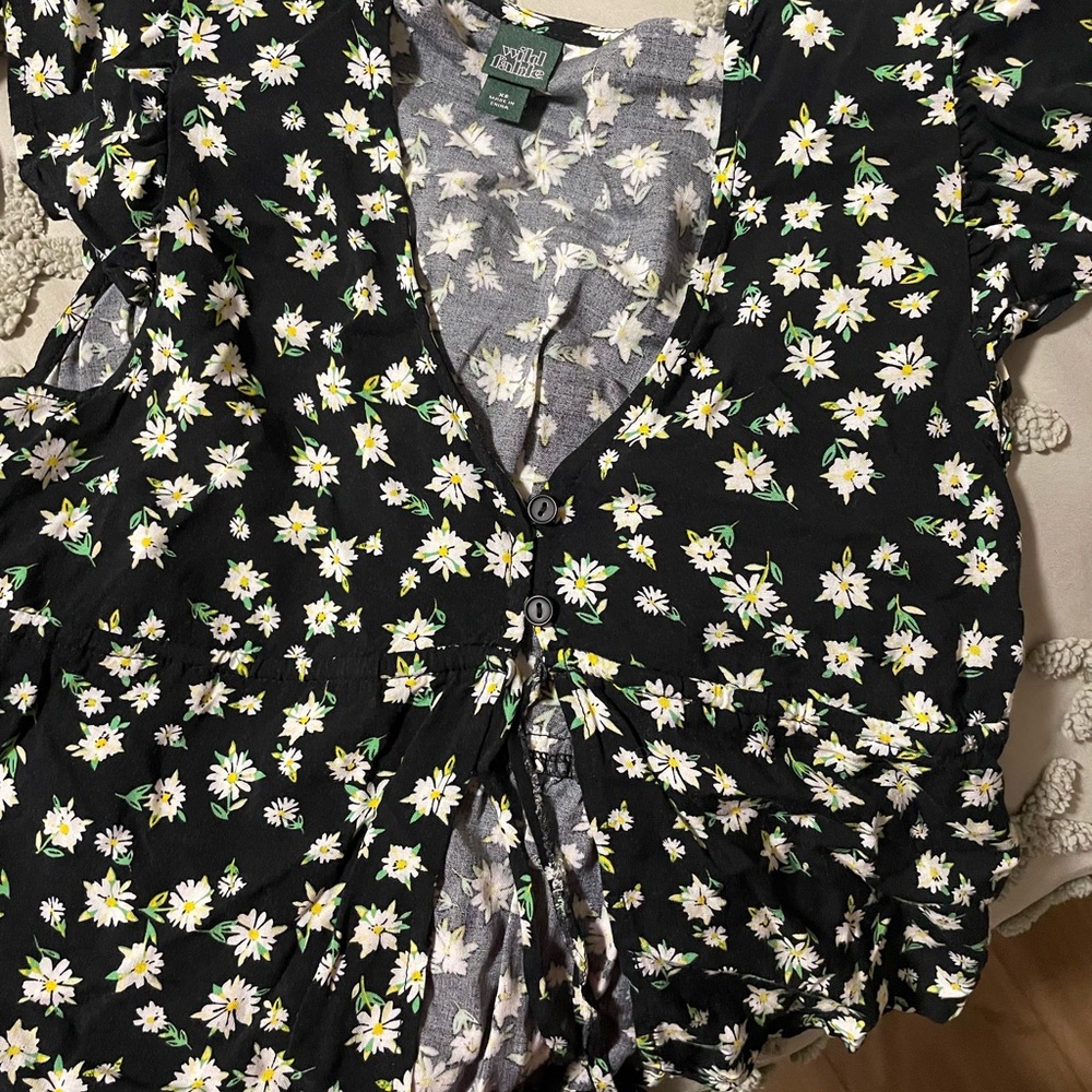 Wild Fable Black Floral Blouse